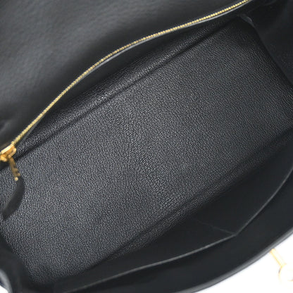 Hermes Black Togo Kelly 28 Retourne 2way Shoulder Handbag