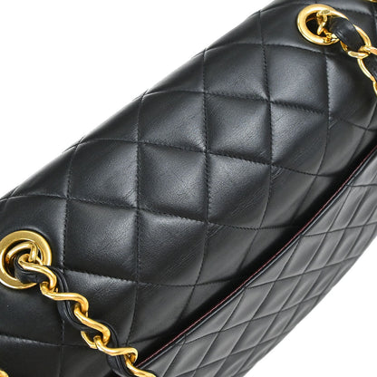 Chanel 1994-1996 Black Lambskin Maxi Classic Flap Shoulder Bag