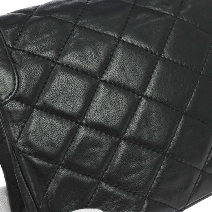 Chanel 1986-1988 Black Lambskin Paris Single Flap Shoulder Bag