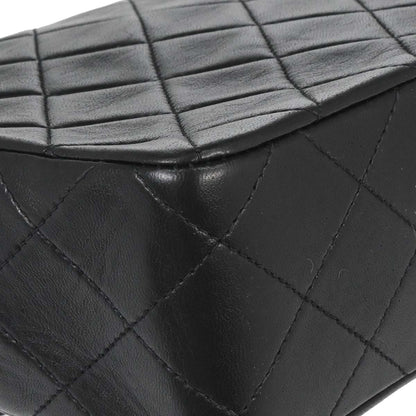 Chanel 1997-1999 Black Lambskin Classic Square Flap Shoulder Bag 20