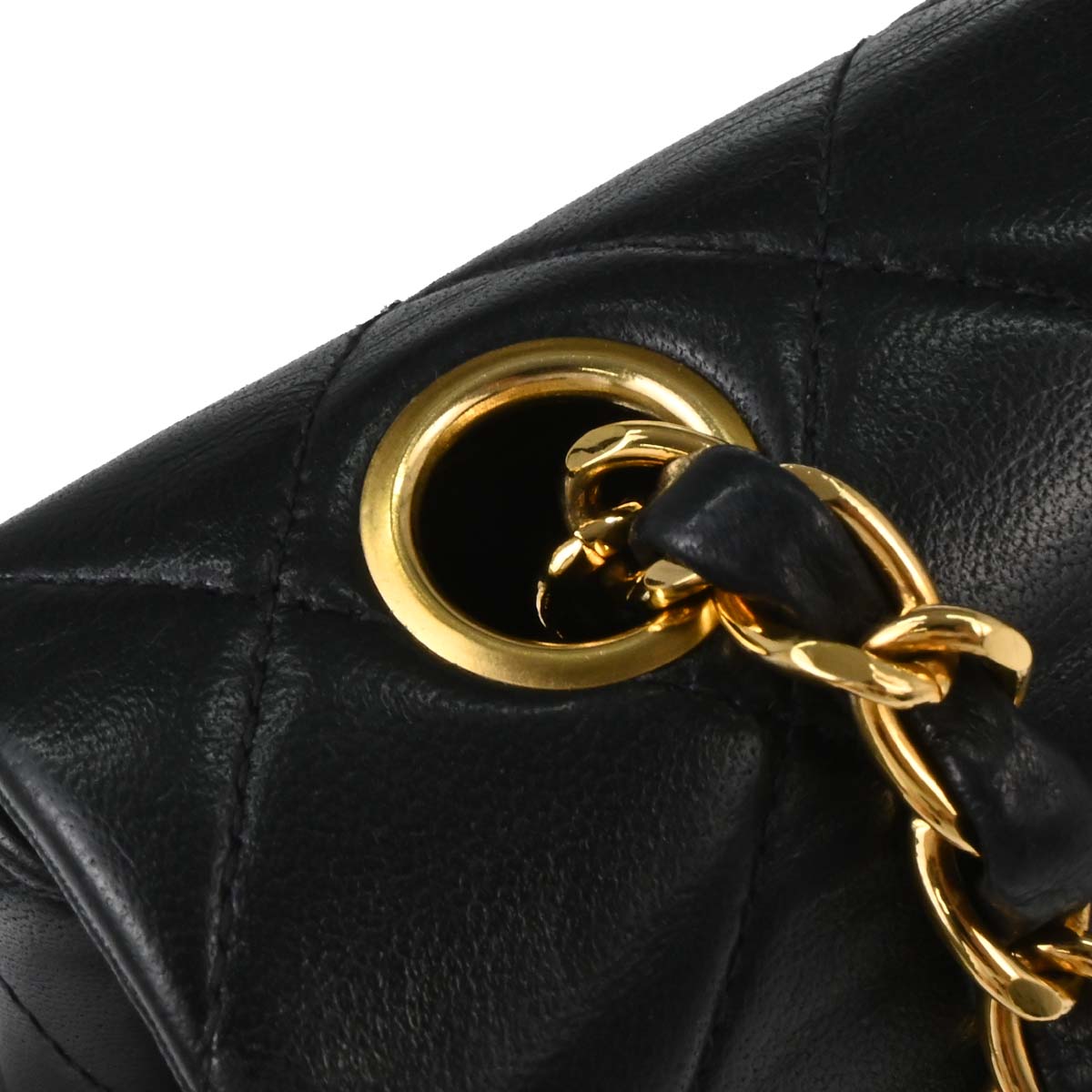 Chanel 1997-1999 Black Lambskin Classic Square Flap Shoulder Bag 20