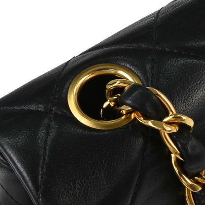 Chanel 1997-1999 Black Lambskin Classic Square Flap Shoulder Bag 20