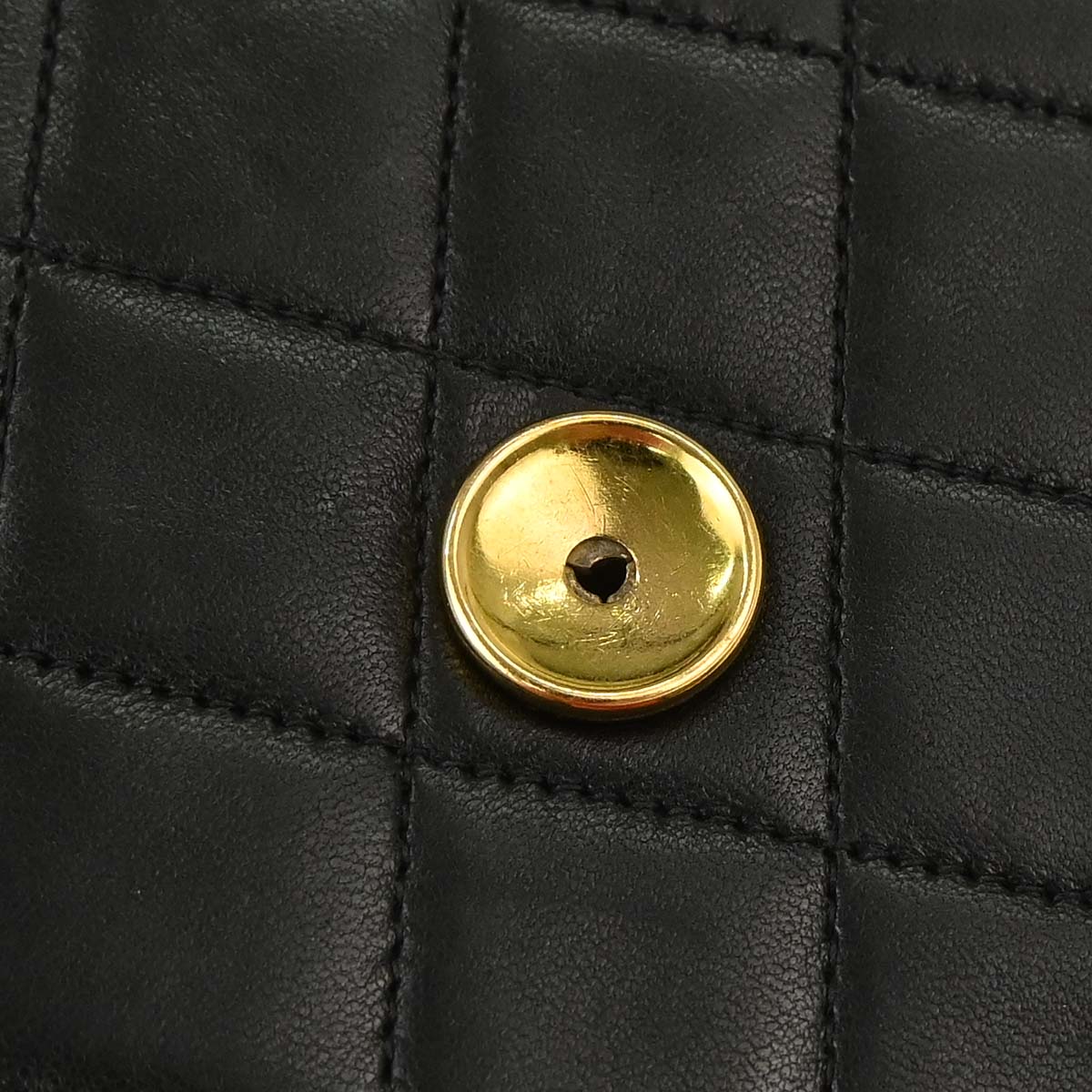 Chanel Black Lambskin Pushlock Medium Half Flap Shoulder Bag