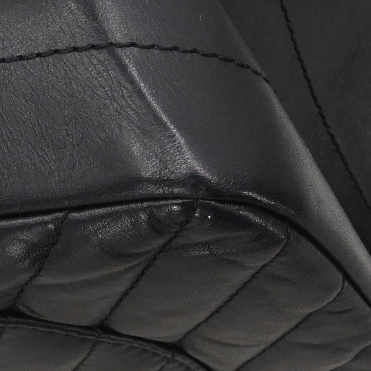 Chanel Black Calfskin Chevron 2.55 Small Double Flap Shoulder Bag