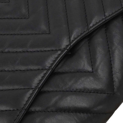 Chanel Black Calfskin Chevron 2.55 Small Double Flap Shoulder Bag