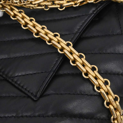 Chanel Black Calfskin Chevron 2.55 Small Double Flap Shoulder Bag