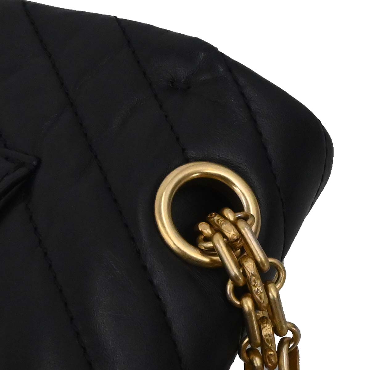 Chanel Black Calfskin Chevron 2.55 Small Double Flap Shoulder Bag