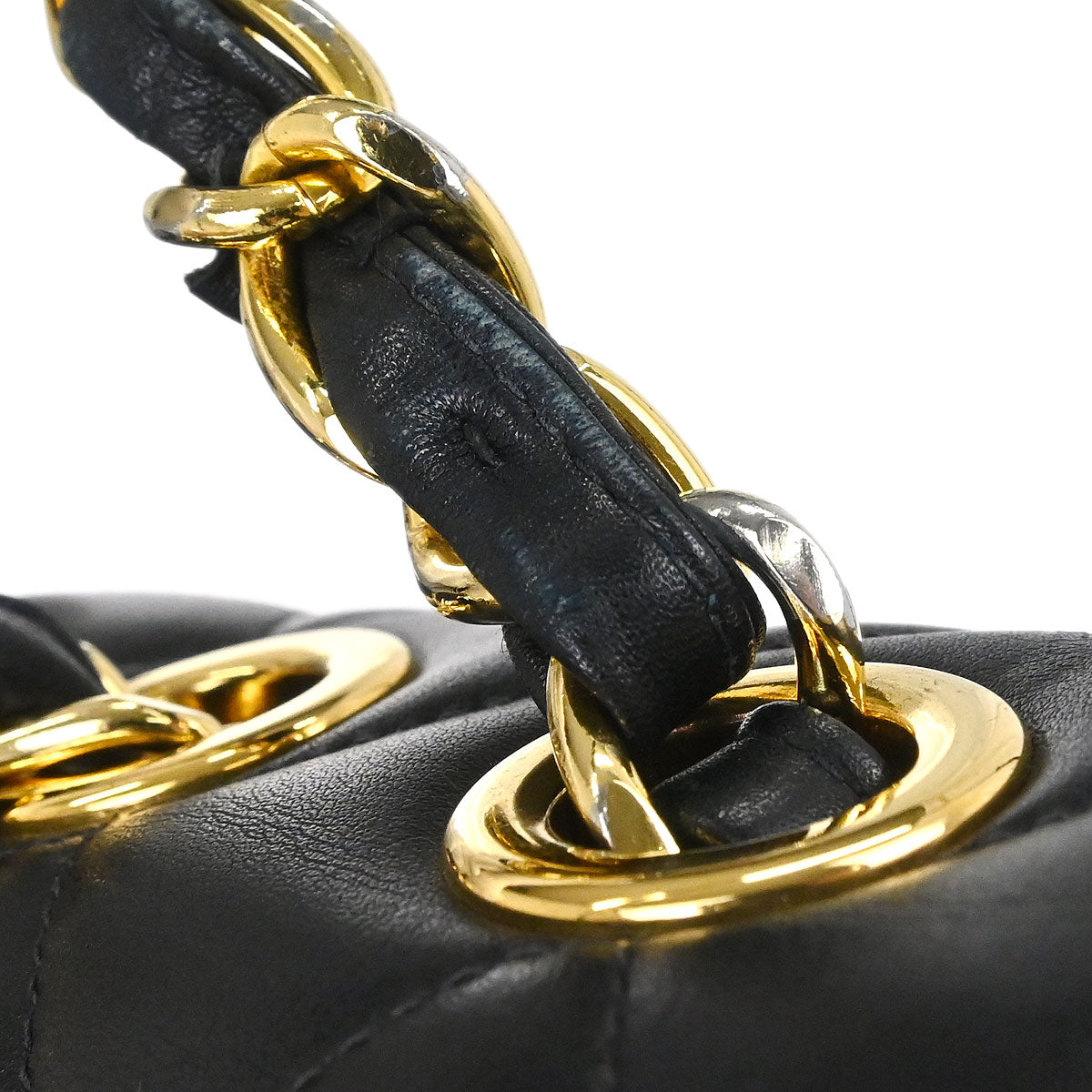 Chanel 1994-1996 Black Lambskin Maxi Classic Flap Shoulder Bag