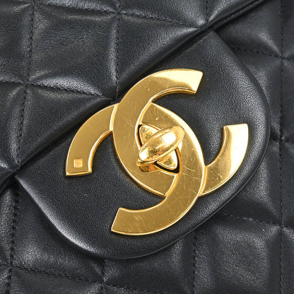 Chanel 1994-1996 Black Lambskin Maxi Classic Flap Shoulder Bag