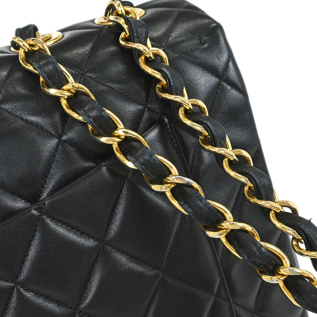 Chanel 1994-1996 Black Lambskin Maxi Classic Flap Shoulder Bag