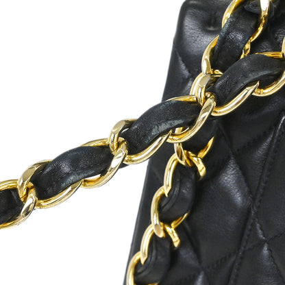 Chanel 1994-1996 Black Lambskin Maxi Classic Flap Shoulder Bag