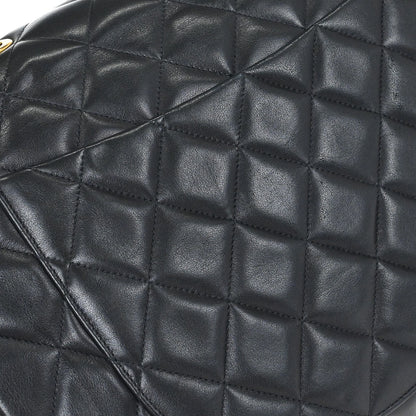 Chanel 1994-1996 Black Lambskin Maxi Classic Flap Shoulder Bag