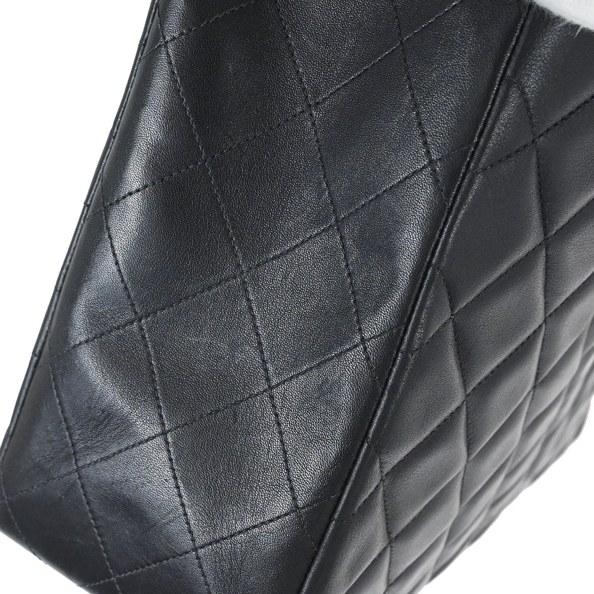 Chanel 1994-1996 Black Lambskin Maxi Classic Flap Shoulder Bag