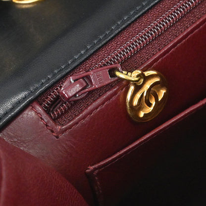 Chanel 1994-1996 Black Lambskin Maxi Classic Flap Shoulder Bag