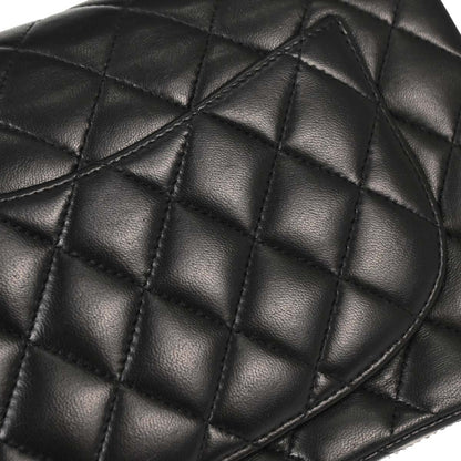 Chanel Black Lambskin Small Classic Double Flap Shoulder Bag