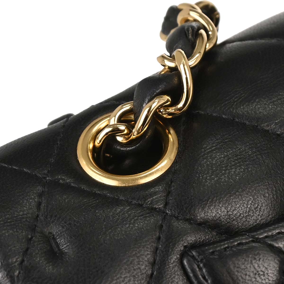 Chanel Black Lambskin Small Classic Double Flap Shoulder Bag