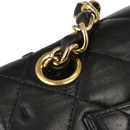 Chanel Black Lambskin Small Classic Double Flap Shoulder Bag