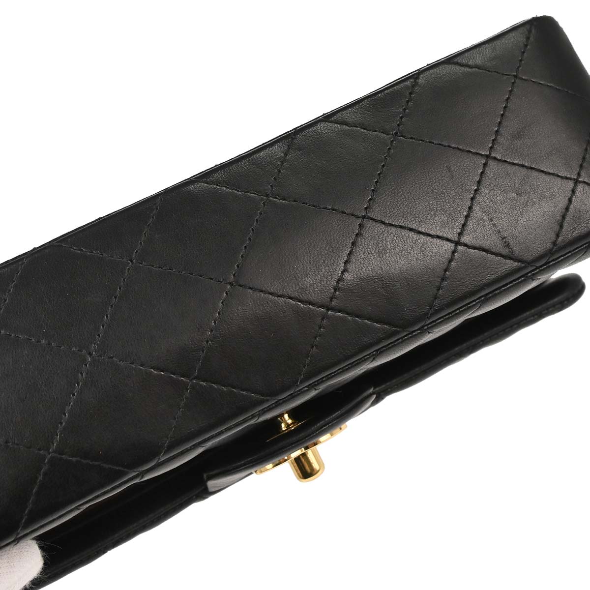 Chanel Black Lambskin Small Classic Double Flap Shoulder Bag