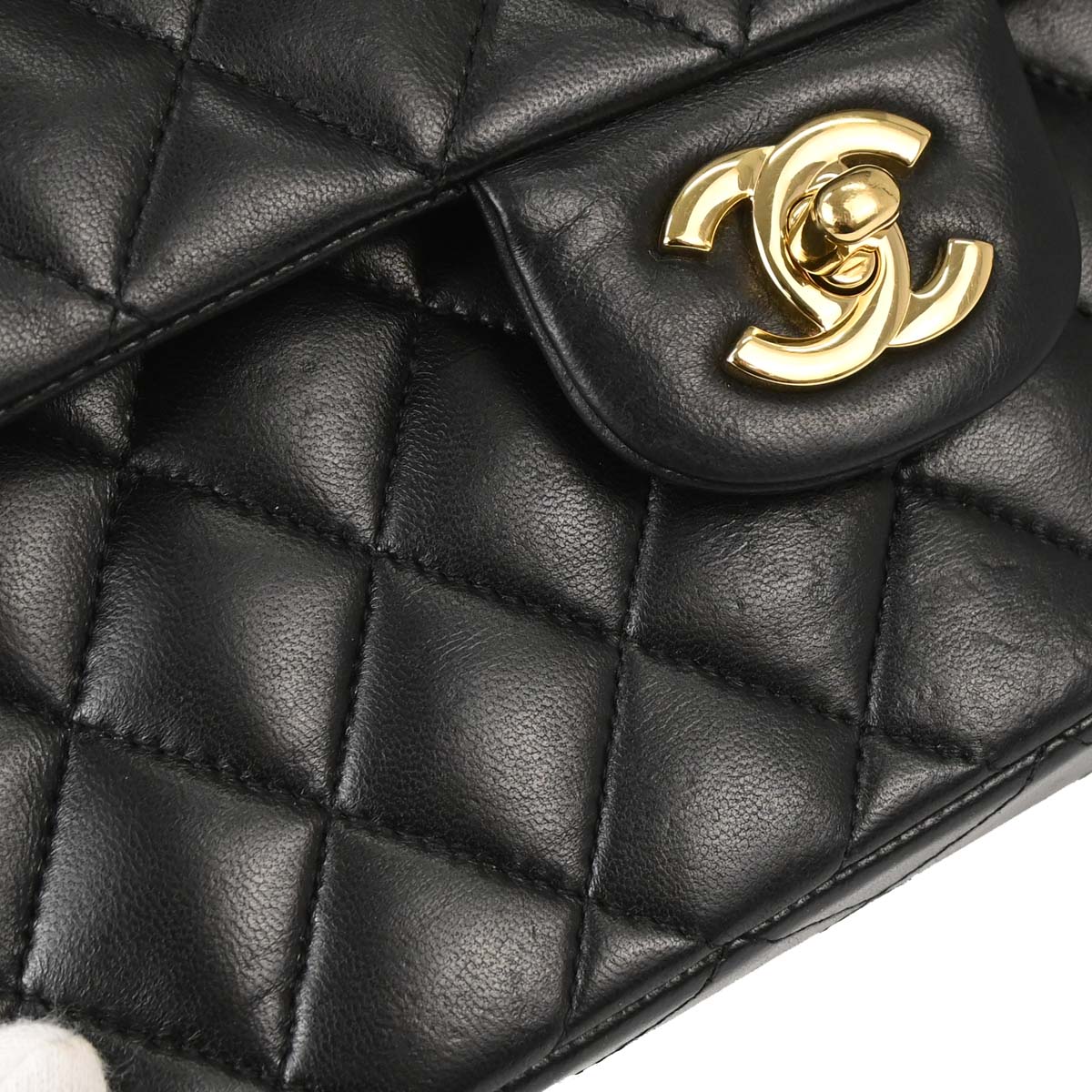 Chanel Black Lambskin Small Classic Double Flap Shoulder Bag
