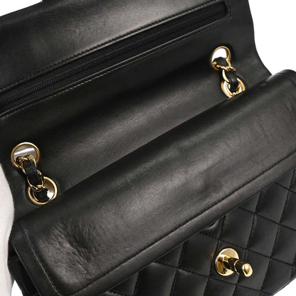 Chanel Black Lambskin Small Classic Double Flap Shoulder Bag