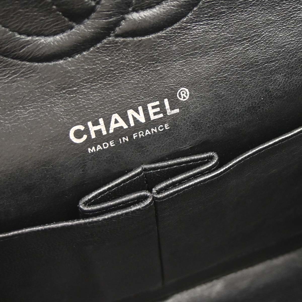 Chanel 2009-2010 Black Caviar Skin Medium Classic Double Flap Shoulder Bag