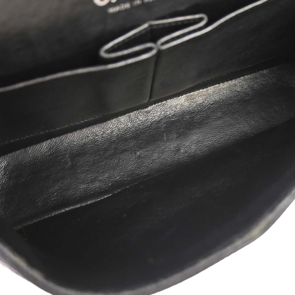 Chanel 2009-2010 Black Caviar Skin Medium Classic Double Flap Shoulder Bag