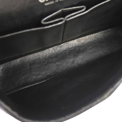 Chanel 2009-2010 Black Caviar Skin Medium Classic Double Flap Shoulder Bag