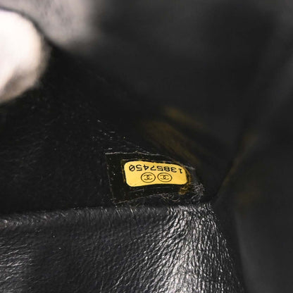 Chanel 2009-2010 Black Caviar Skin Medium Classic Double Flap Shoulder Bag