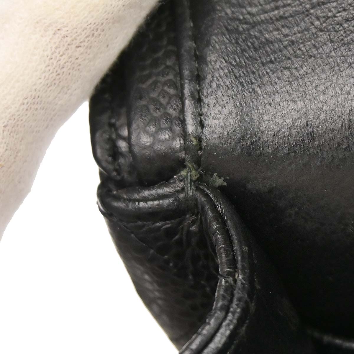 Chanel 2009-2010 Black Caviar Skin Medium Classic Double Flap Shoulder Bag