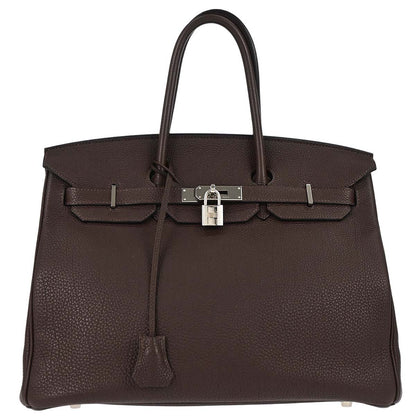 Hermes Chocolat Togo Birkin 35 Handbag