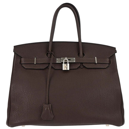 Hermes Chocolat Togo Birkin 35 Handbag