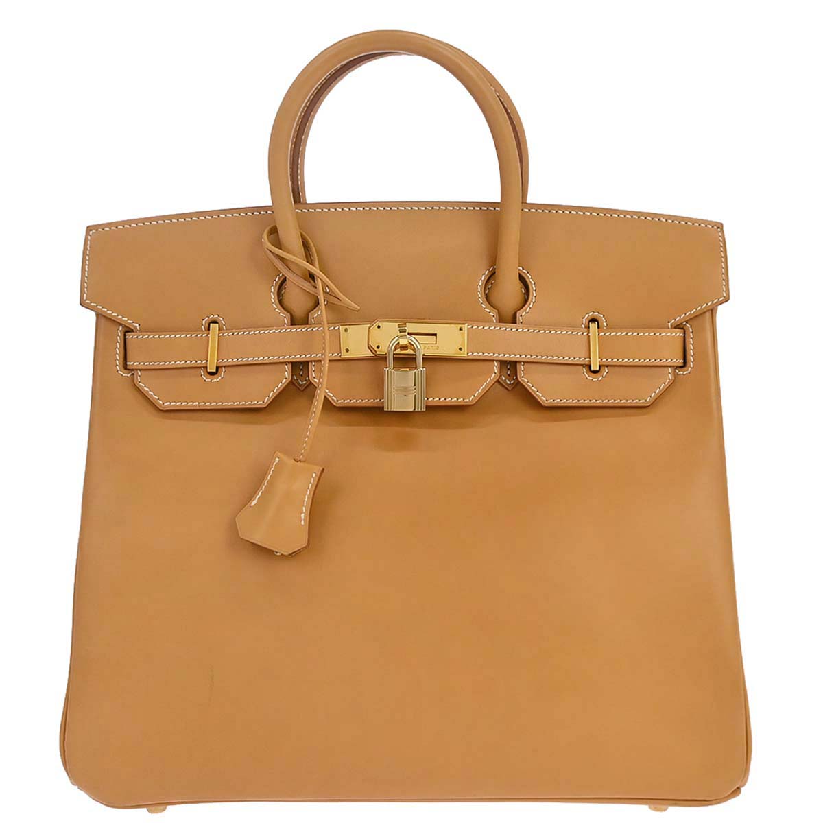 Hermes Natural Vache Haut a Courroies 32 Handbag