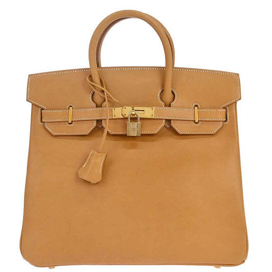 Hermes Natural Vache Haut a Courroies 32 Handbag