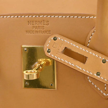 Hermes Natural Vache Haut a Courroies 32 Handbag