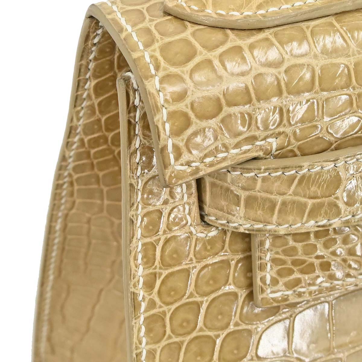 Hermes * Poussiere Porosus Lisse Kelly 28 Sellier Shoulder Handbag