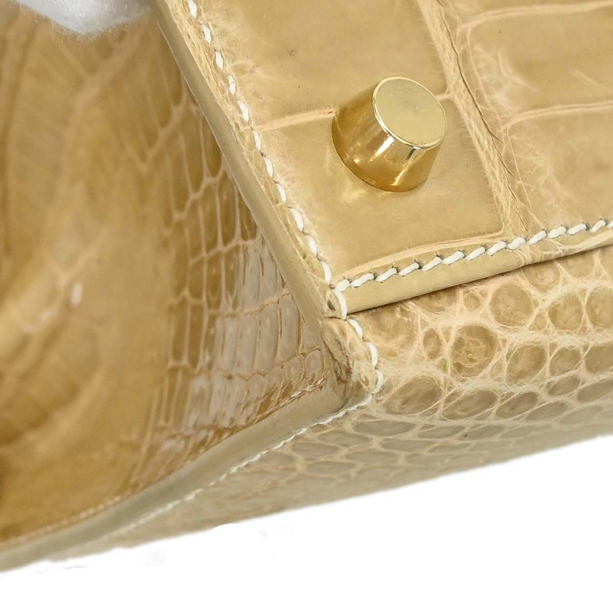 Hermes * Poussiere Porosus Lisse Kelly 28 Sellier Shoulder Handbag