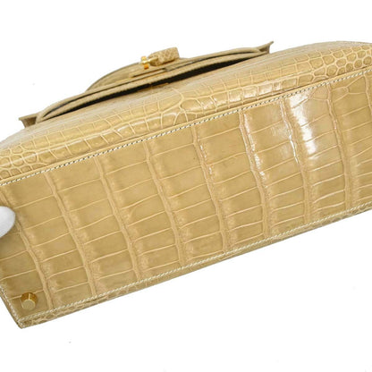 Hermes * Poussiere Porosus Lisse Kelly 28 Sellier Shoulder Handbag