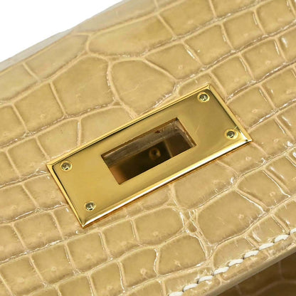 Hermes * Poussiere Porosus Lisse Kelly 28 Sellier Shoulder Handbag