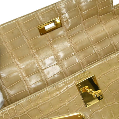 Hermes * Poussiere Porosus Lisse Kelly 28 Sellier Shoulder Handbag