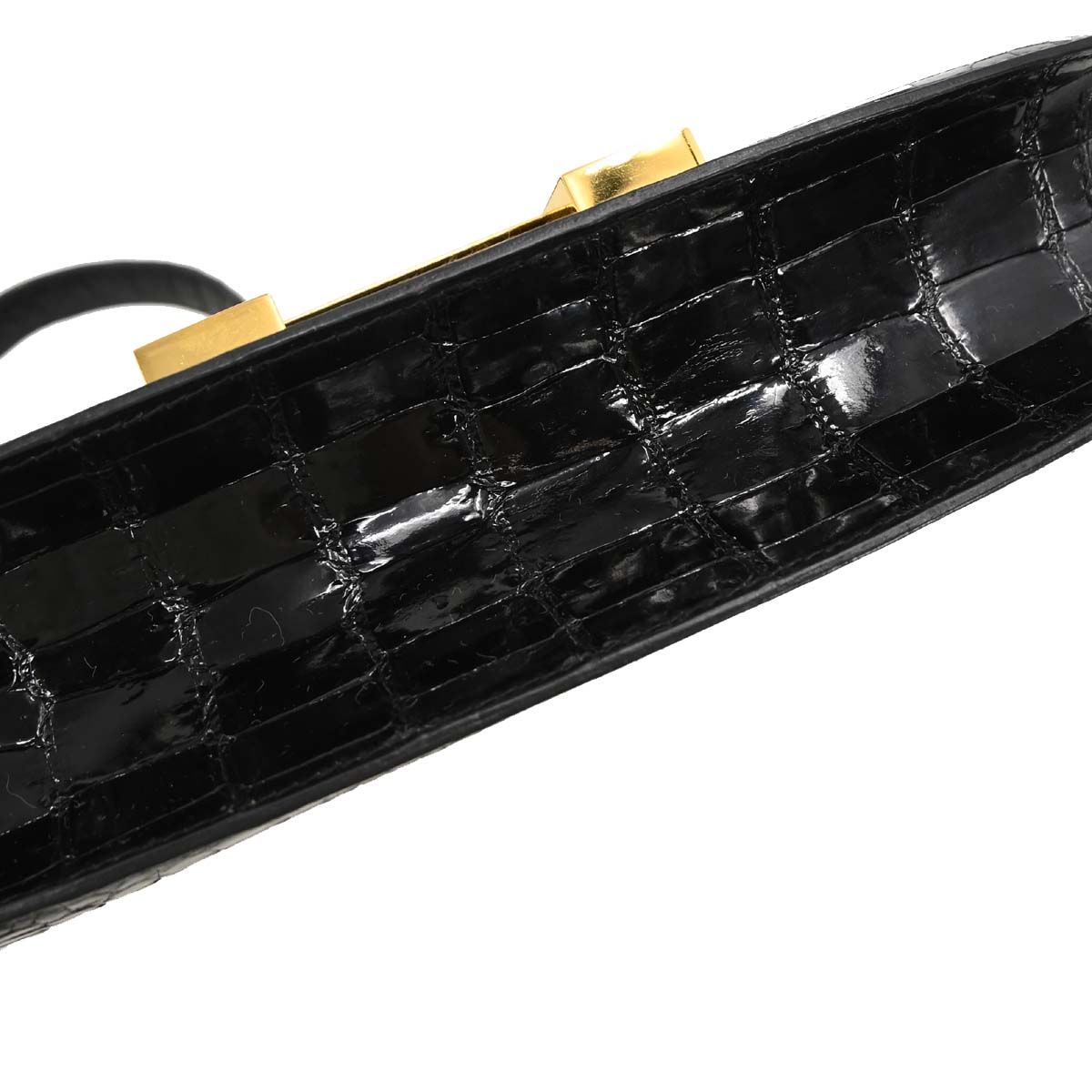 Hermes * Black Porosus Constance 23 Shoulder Bag