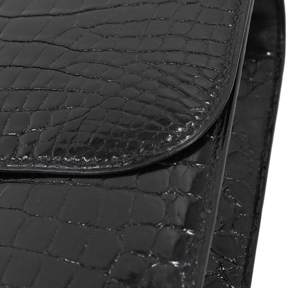 Hermes * Black Porosus Constance 23 Shoulder Bag