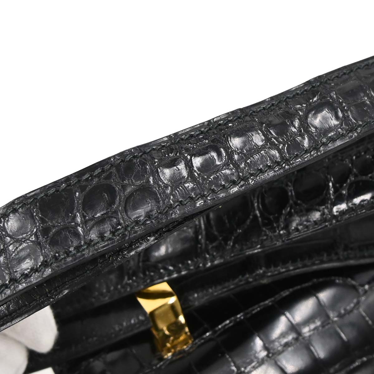 Hermes * Black Porosus Constance 23 Shoulder Bag