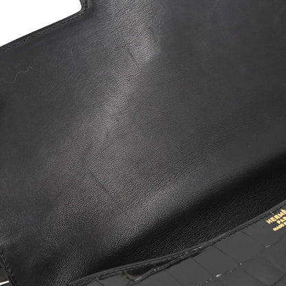Hermes * Black Porosus Constance 23 Shoulder Bag