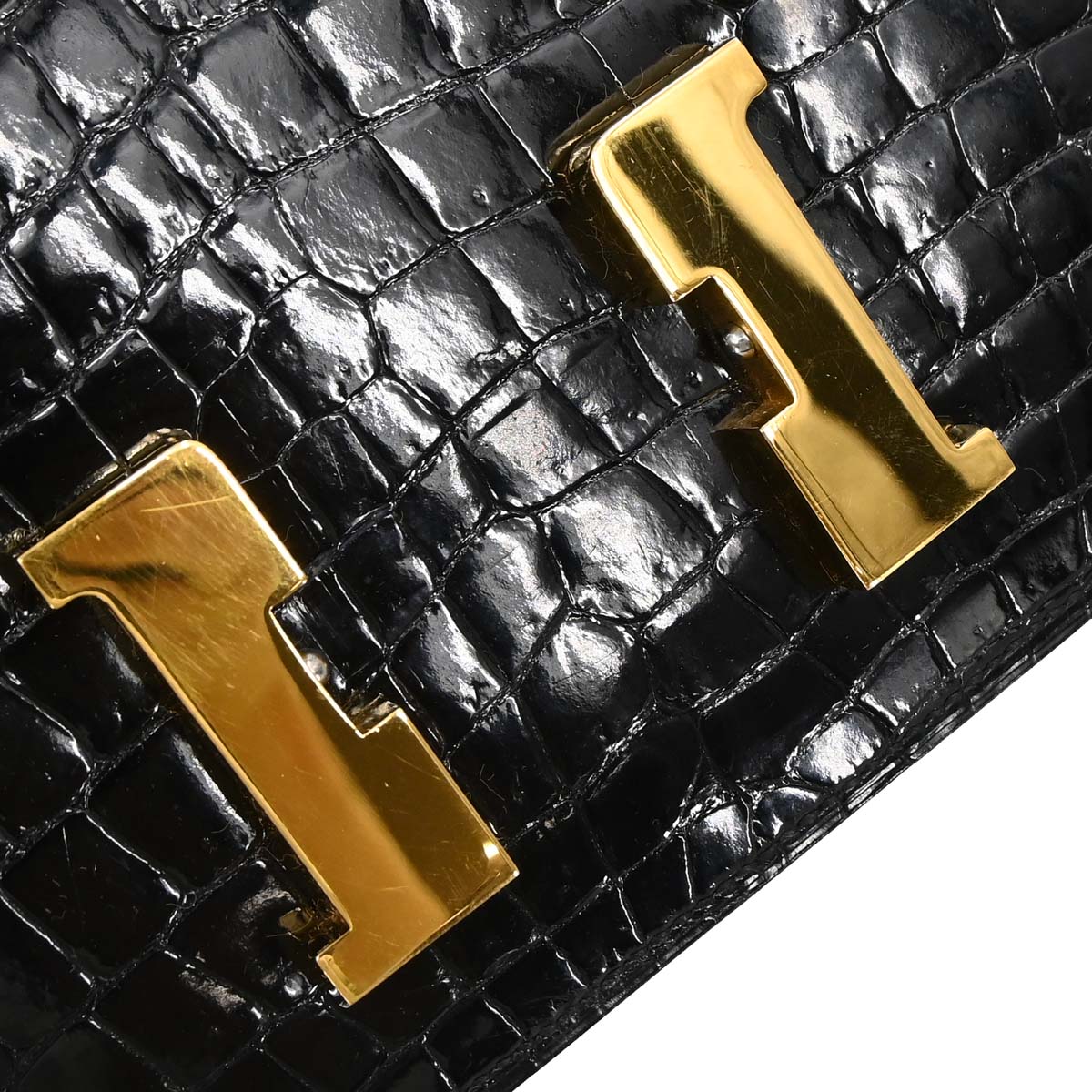 Hermes * Black Porosus Constance 23 Shoulder Bag
