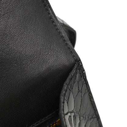 Hermes * Black Porosus Constance 23 Shoulder Bag
