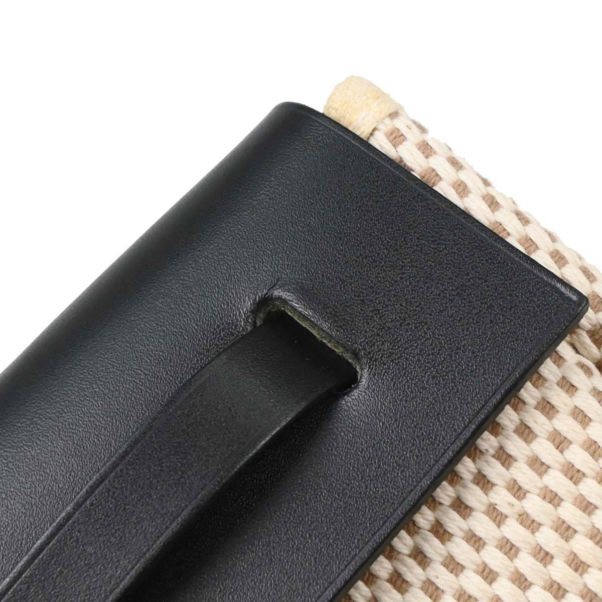 Hermes Black Natural Toile Officier GM Herbag Mini 2 in 1 Clutch Bag