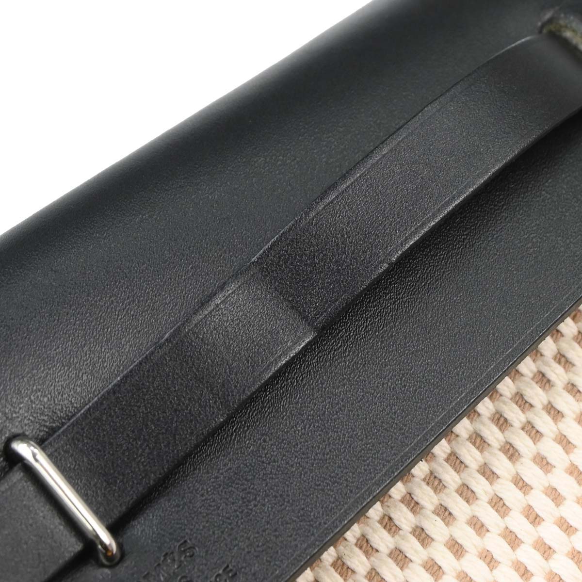 Hermes Black Natural Toile Officier GM Herbag Mini 2 in 1 Clutch Bag