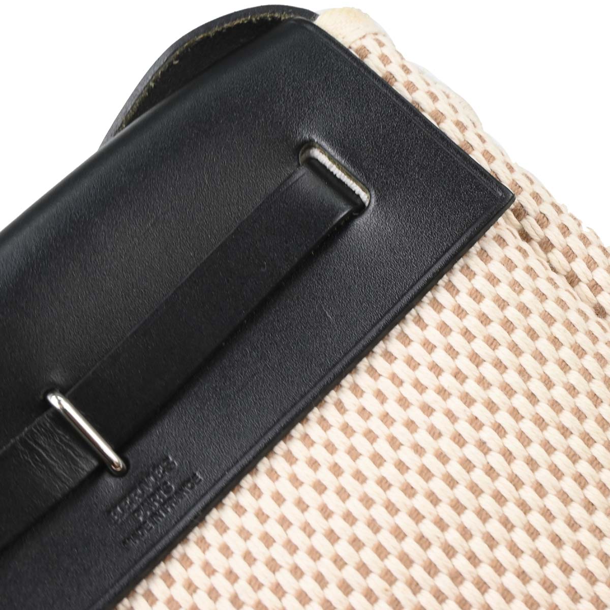 Hermes Black Natural Toile Officier GM Herbag TPM 2 in 1 Shoulder Bag