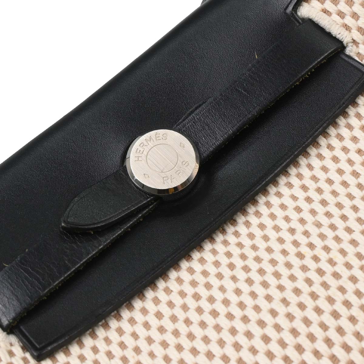Hermes Black Natural Toile Officier GM Herbag TPM 2 in 1 Shoulder Bag