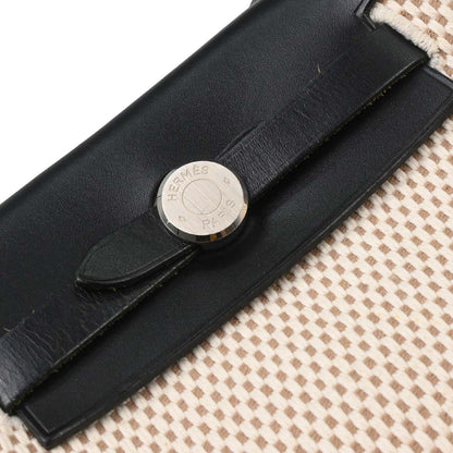 Hermes Black Natural Toile Officier GM Herbag TPM 2 in 1 Shoulder Bag